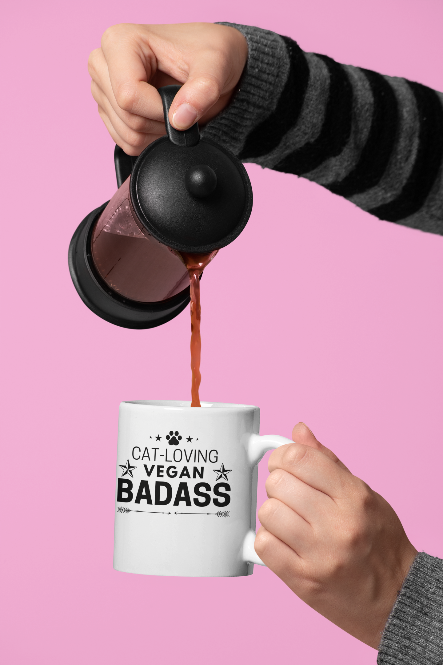 Cat Loving Vegan Badass Mug