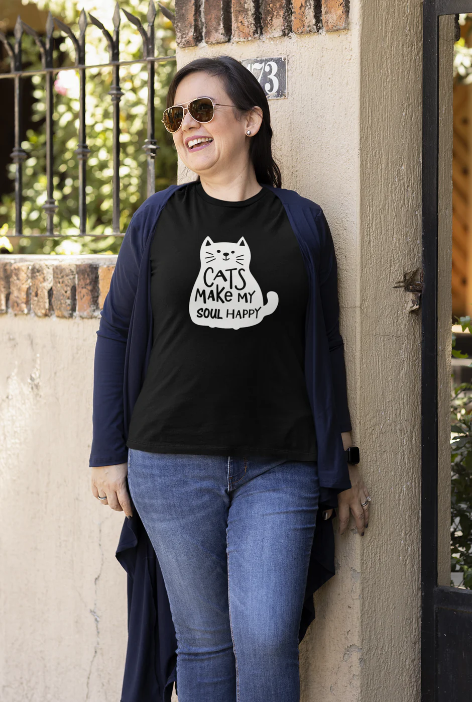 T-shirt for cat lovers and cat moms. Perfect gift for cat ladies