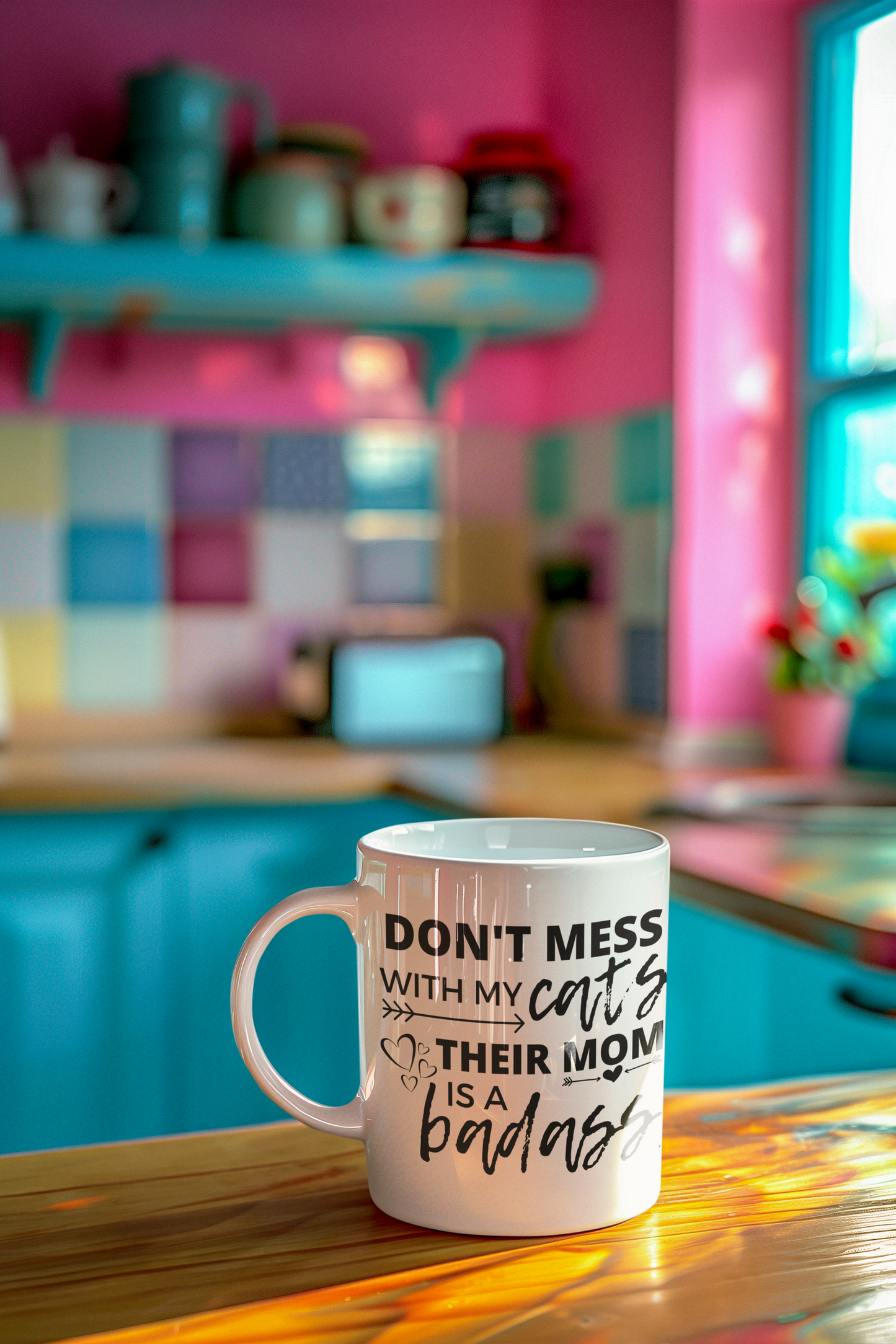 mug for cat lovers and cat moms. Perfect gift for cat ladies