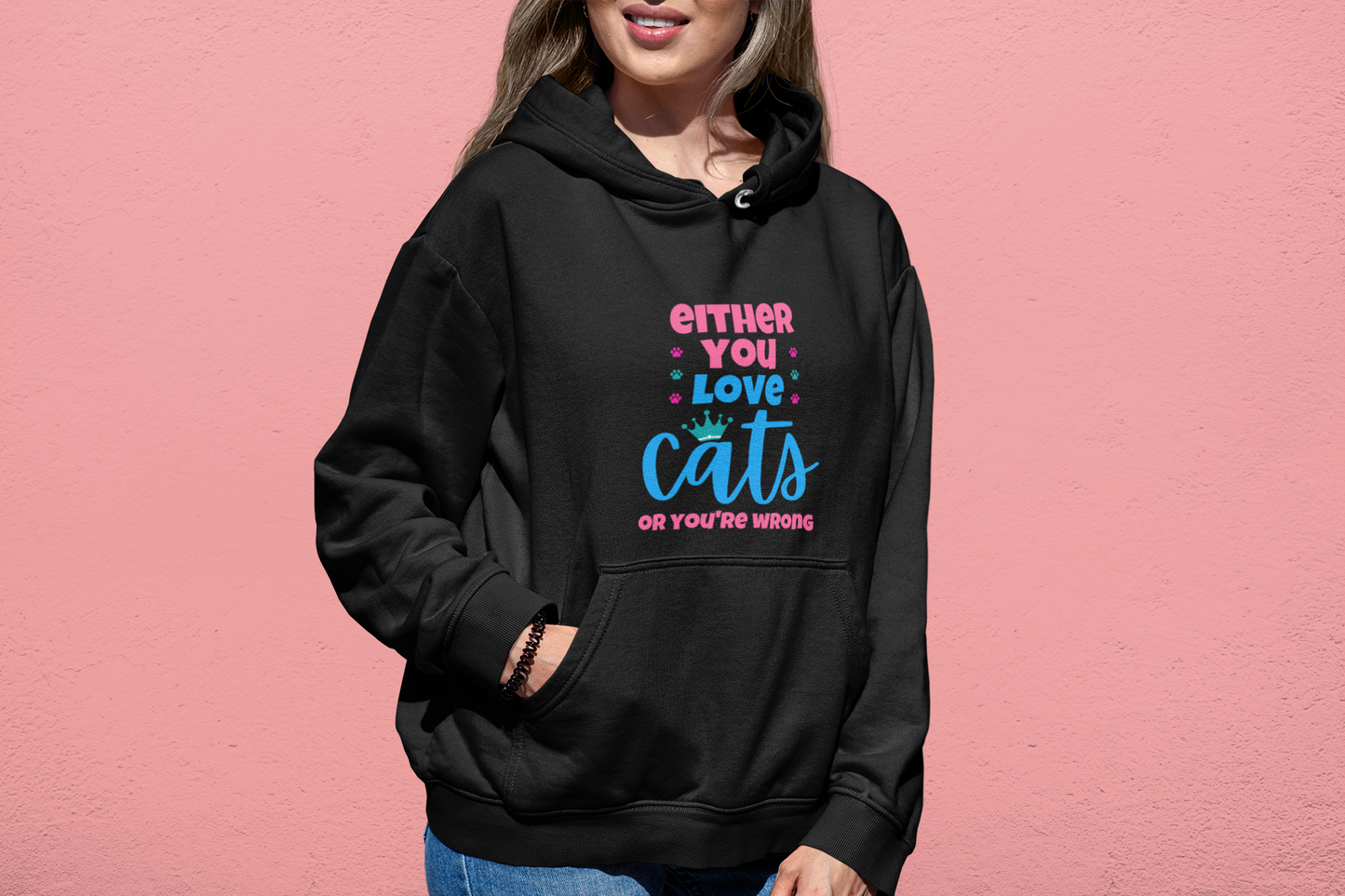 hoodie for cat lovers and cat moms. Perfect gift for cat ladies