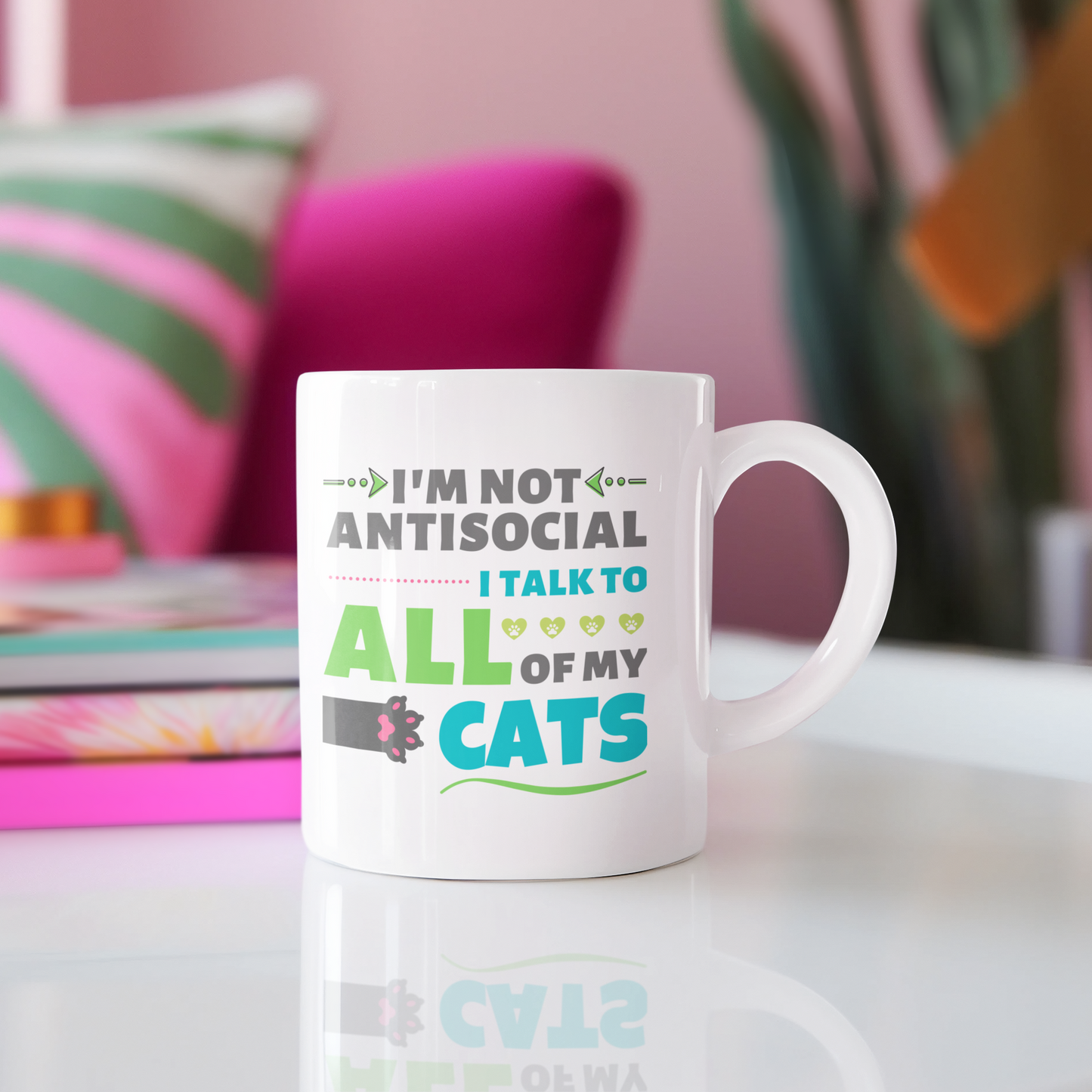 I'm Not Antisocial, I Talk To All Of My Cats Mug