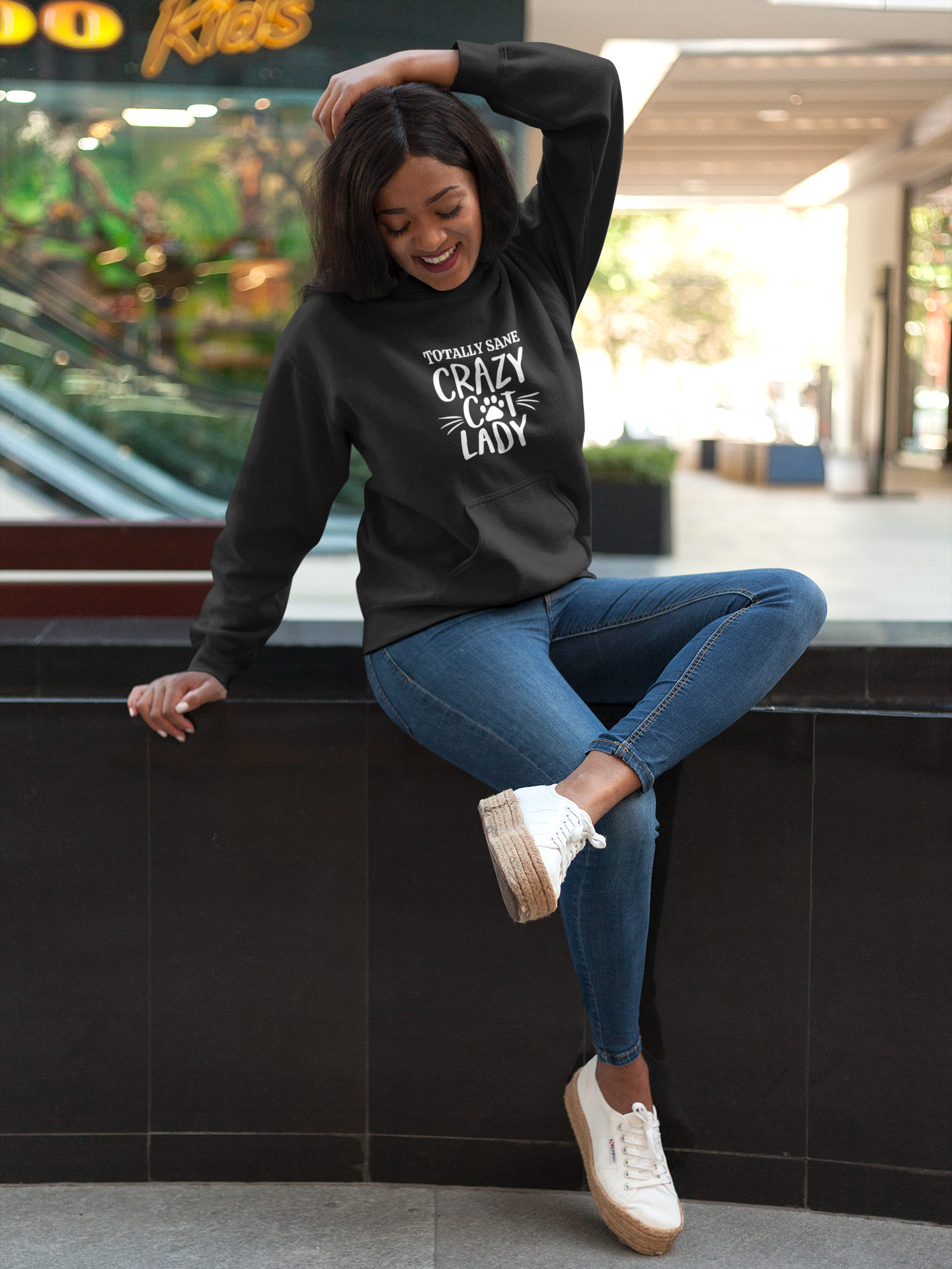 hoodie for cat lovers and cat moms. Perfect gift for cat lady