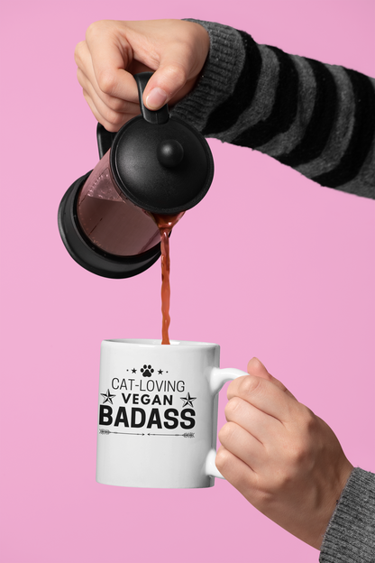 Cat Loving Vegan Badass Mug