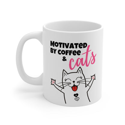 Motivated by Coffee and Cats Mug