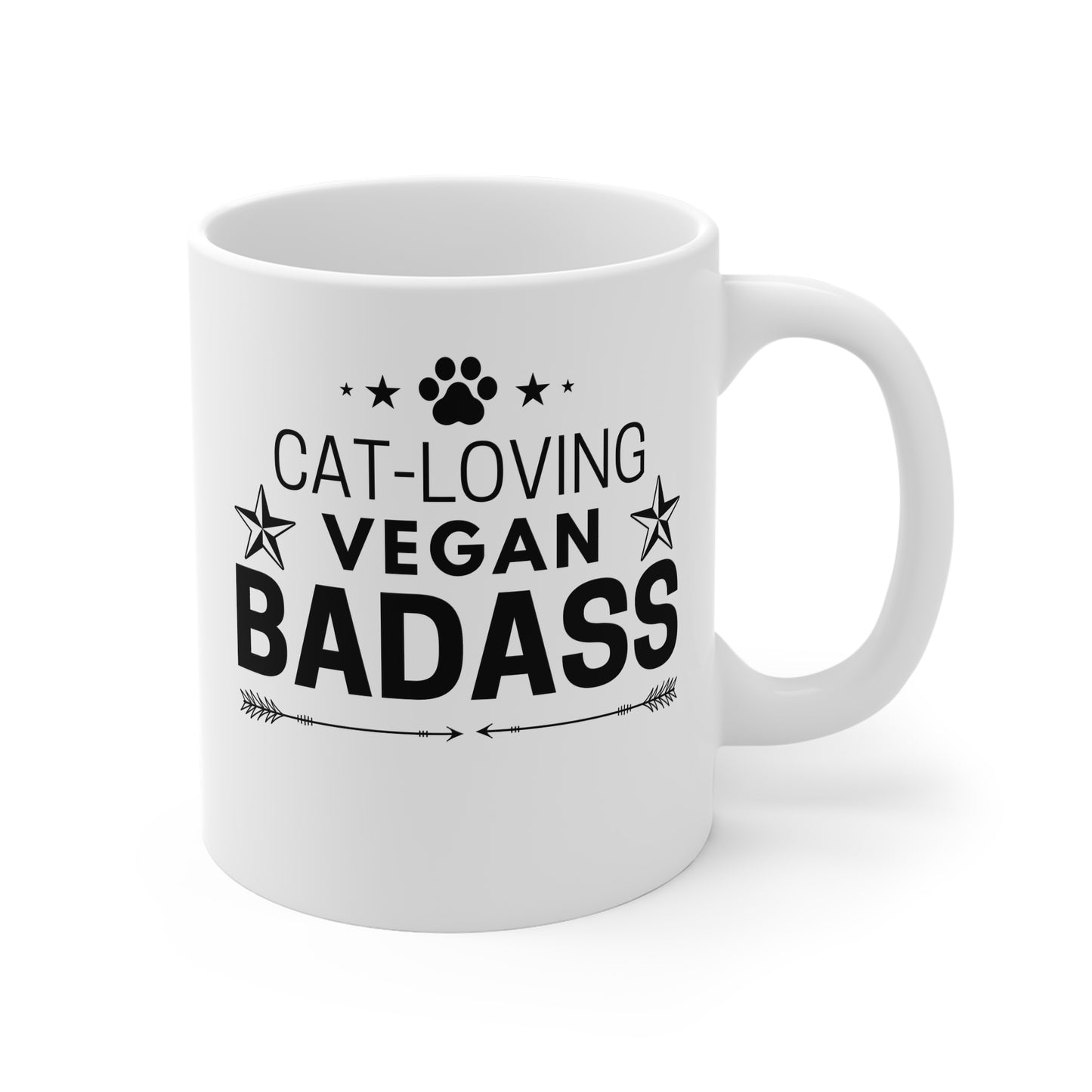 Cat Loving Vegan Badass Mug