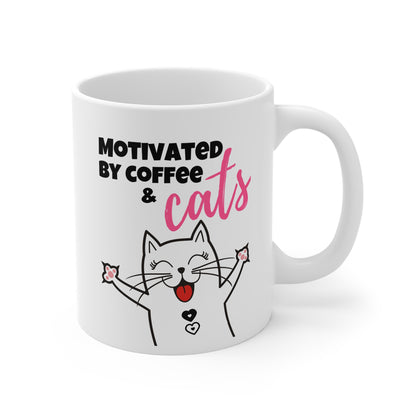 Motivated by Coffee and Cats Mug