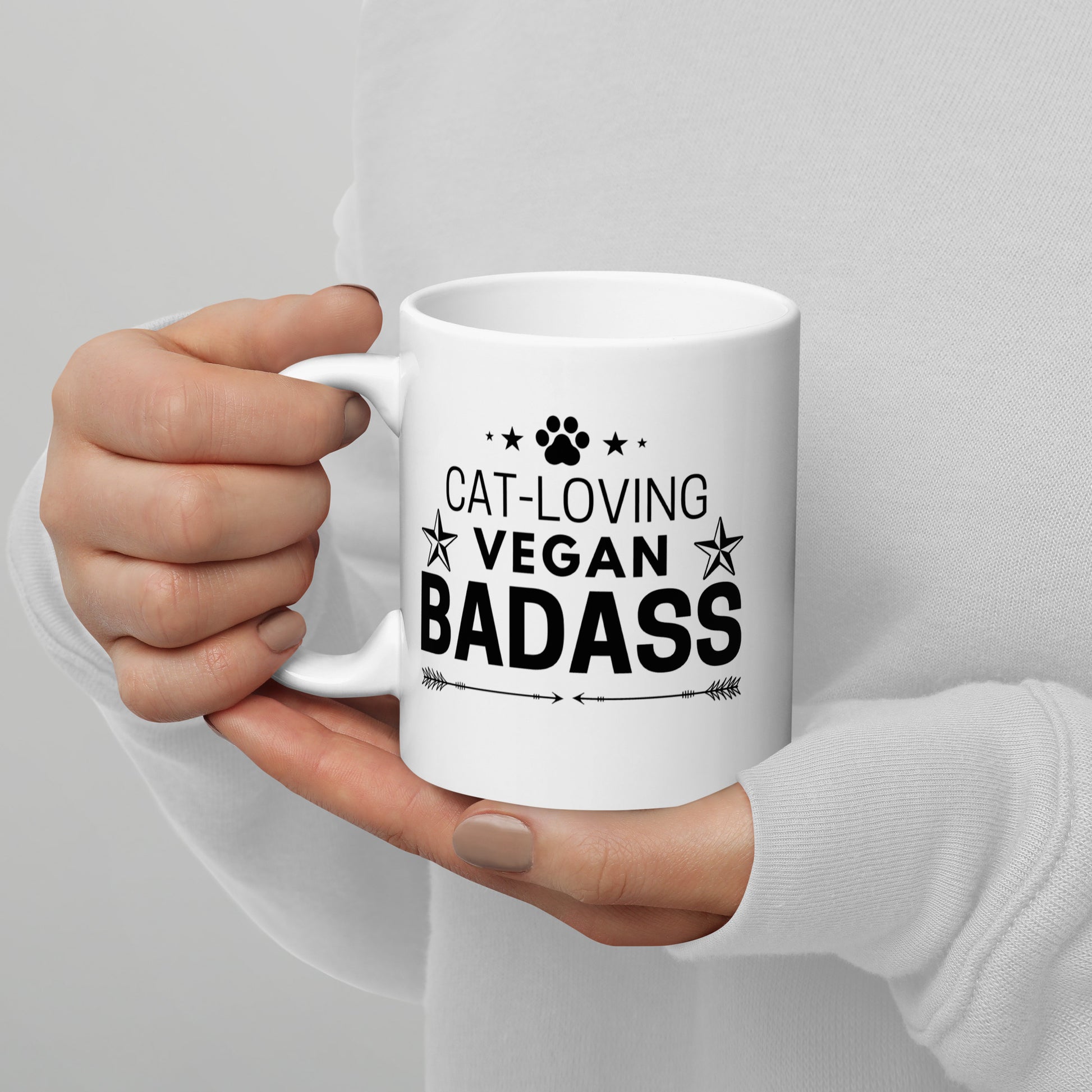 mug for vegan cat lovers and cat mom. Perfect gift for plant-based cat ladies