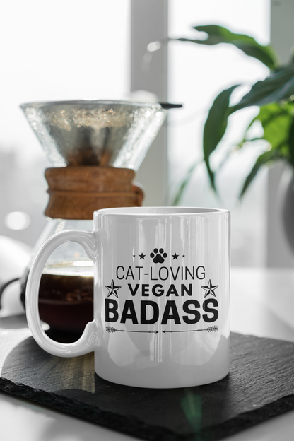 mug for vegan cat lovers and cat mom. Perfect gift for plant-based cat ladies