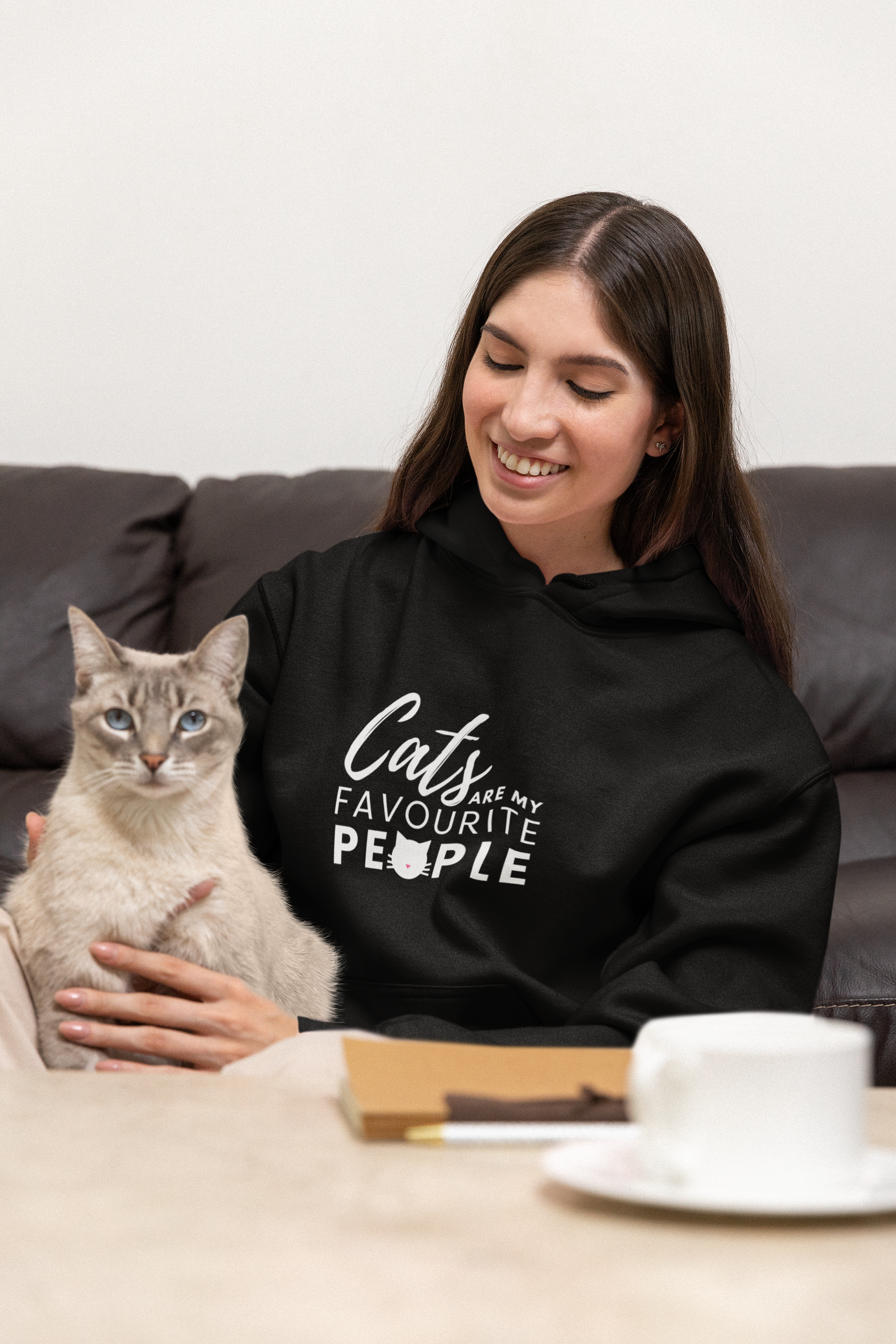 hoodie for cat lovers and cat moms. Perfect gift for cat ladies
