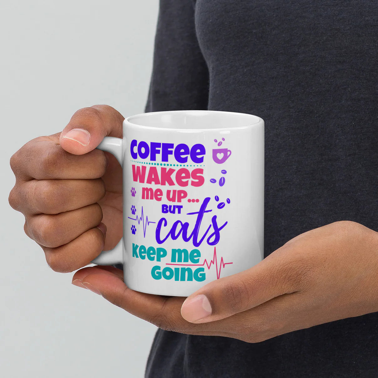 Mug set for cat lovers and cat moms. Perfect gift for cat ladies