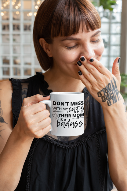 mug for cat lovers and cat moms. Perfect gift for cat ladies