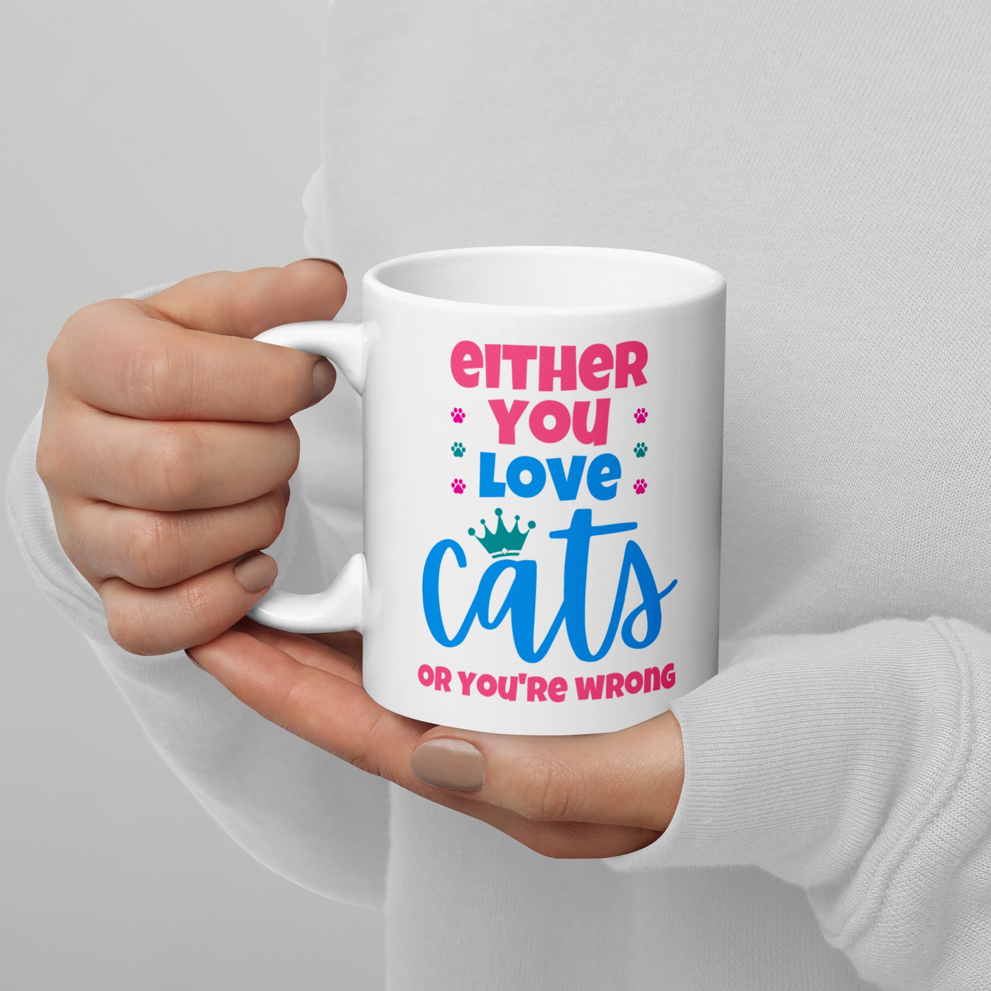 Mug for cat lovers and cat moms. Perfect gift for cat ladies