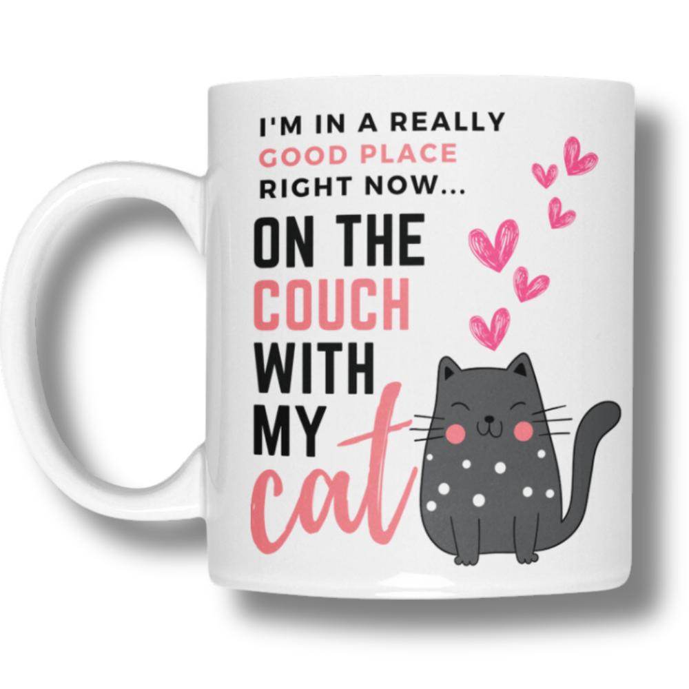 Mug for cat lovers and cat moms. Perfect gift for cat ladies