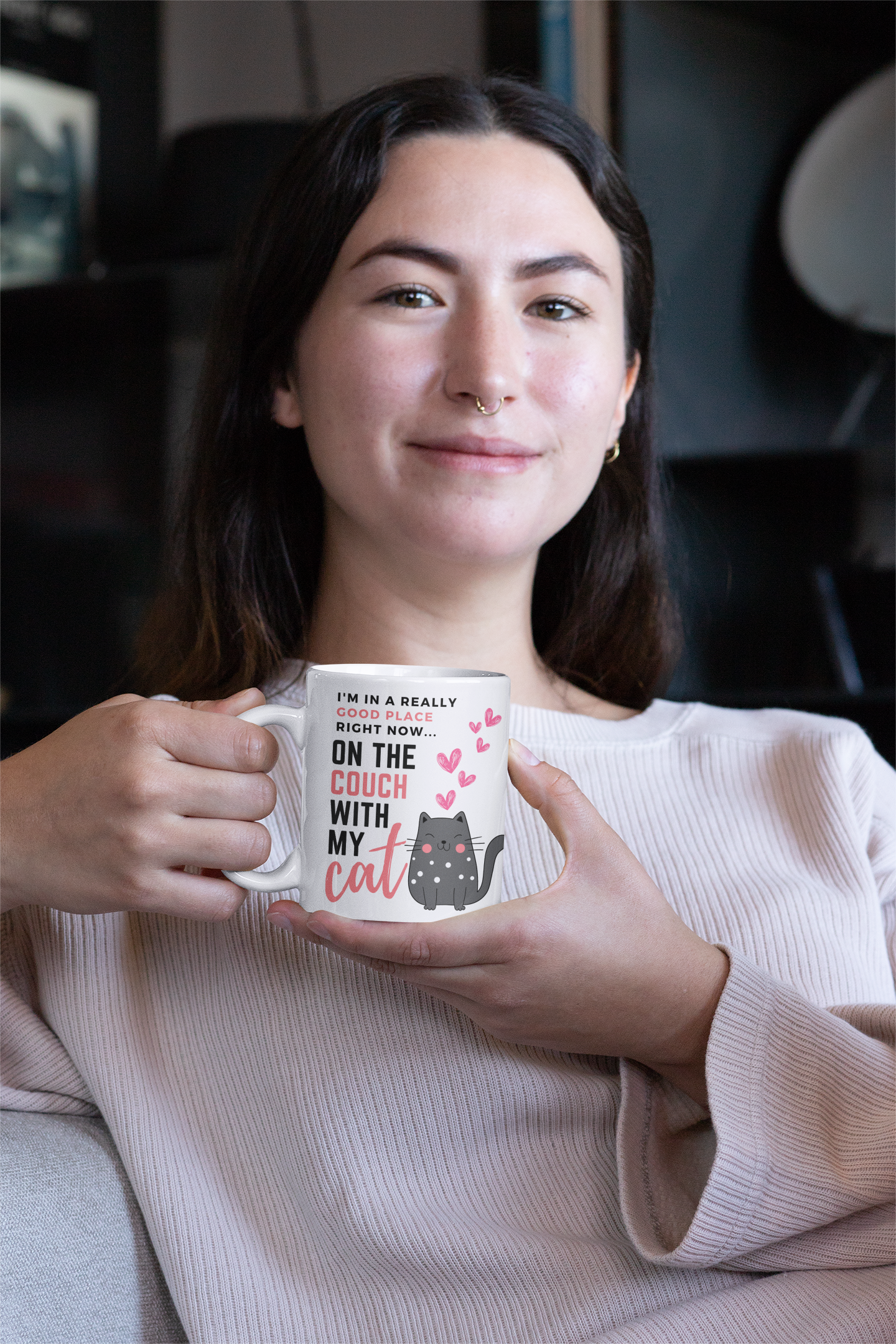 Mug for cat lovers and cat moms. Perfect gift for cat ladies