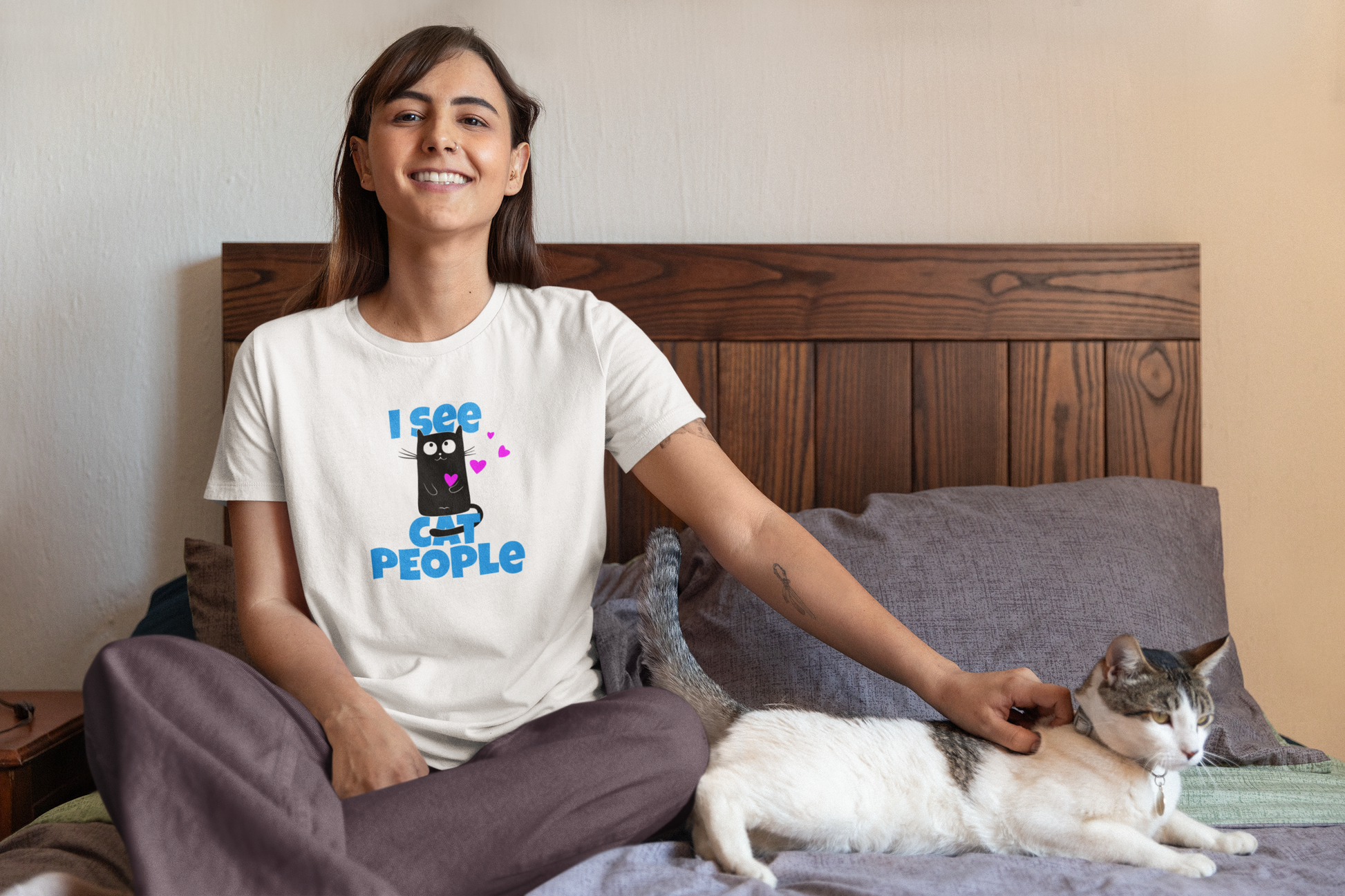 t-shirt for cat lovers and cat moms. Perfect gift for cat ladies