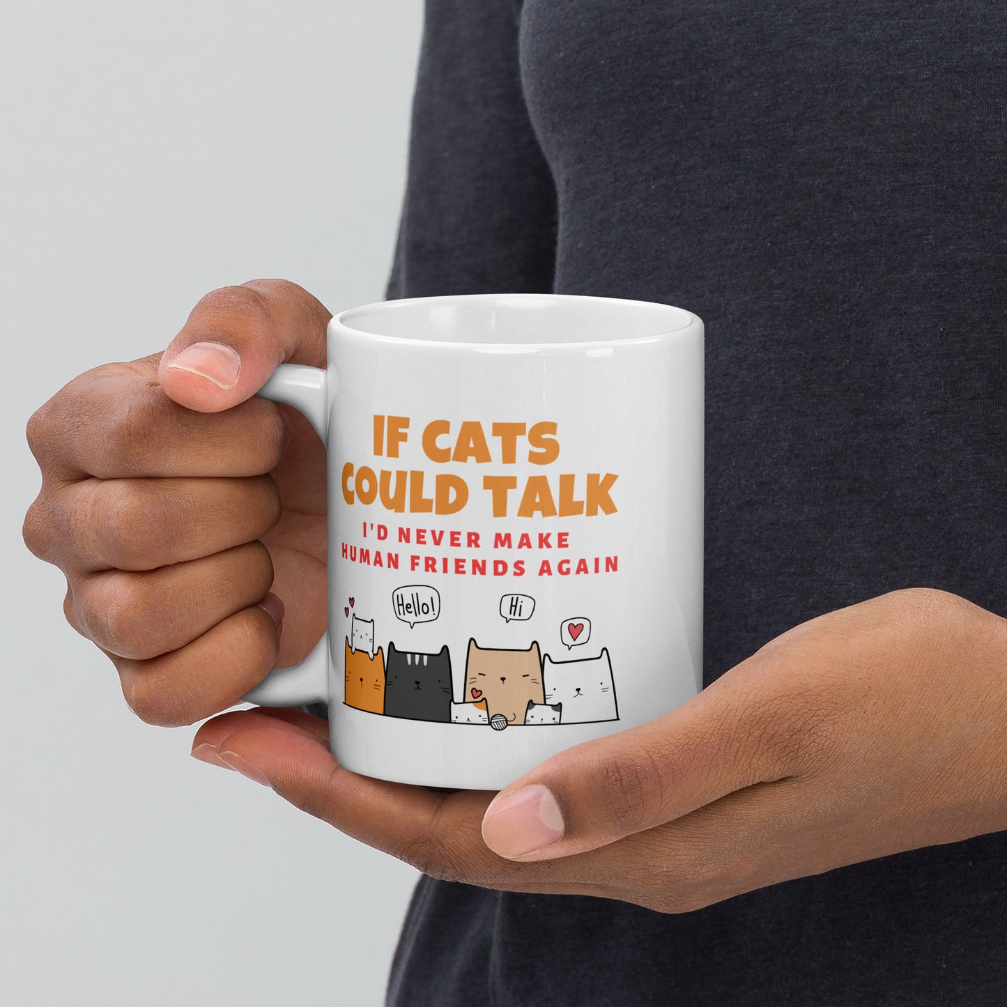Mug for cat lovers and cat moms. Perfect gift for cat ladies