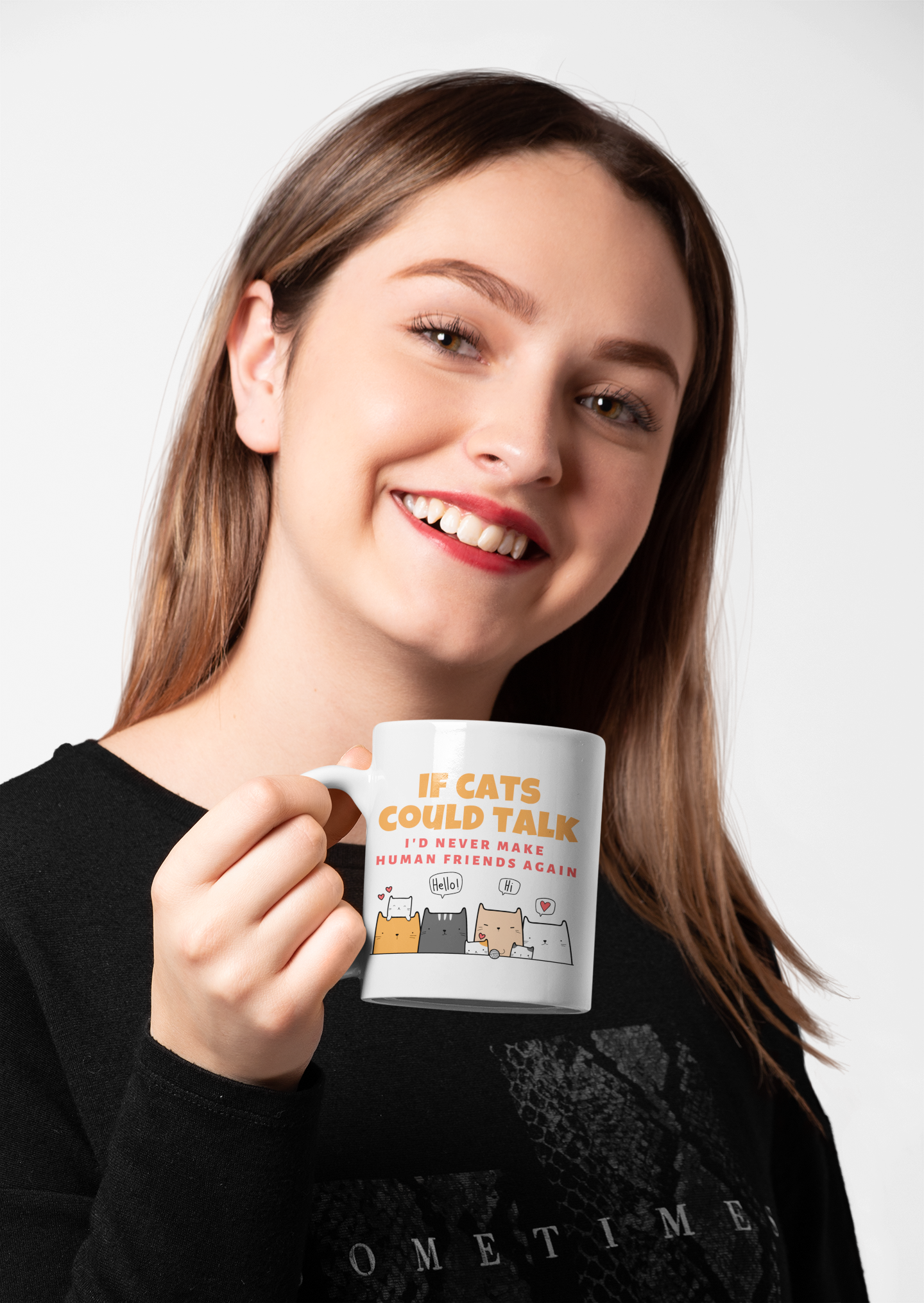 Mug for cat lovers and cat moms. Perfect gift for cat ladies