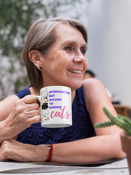 Introverted But Willing To Discuss Cats Mug