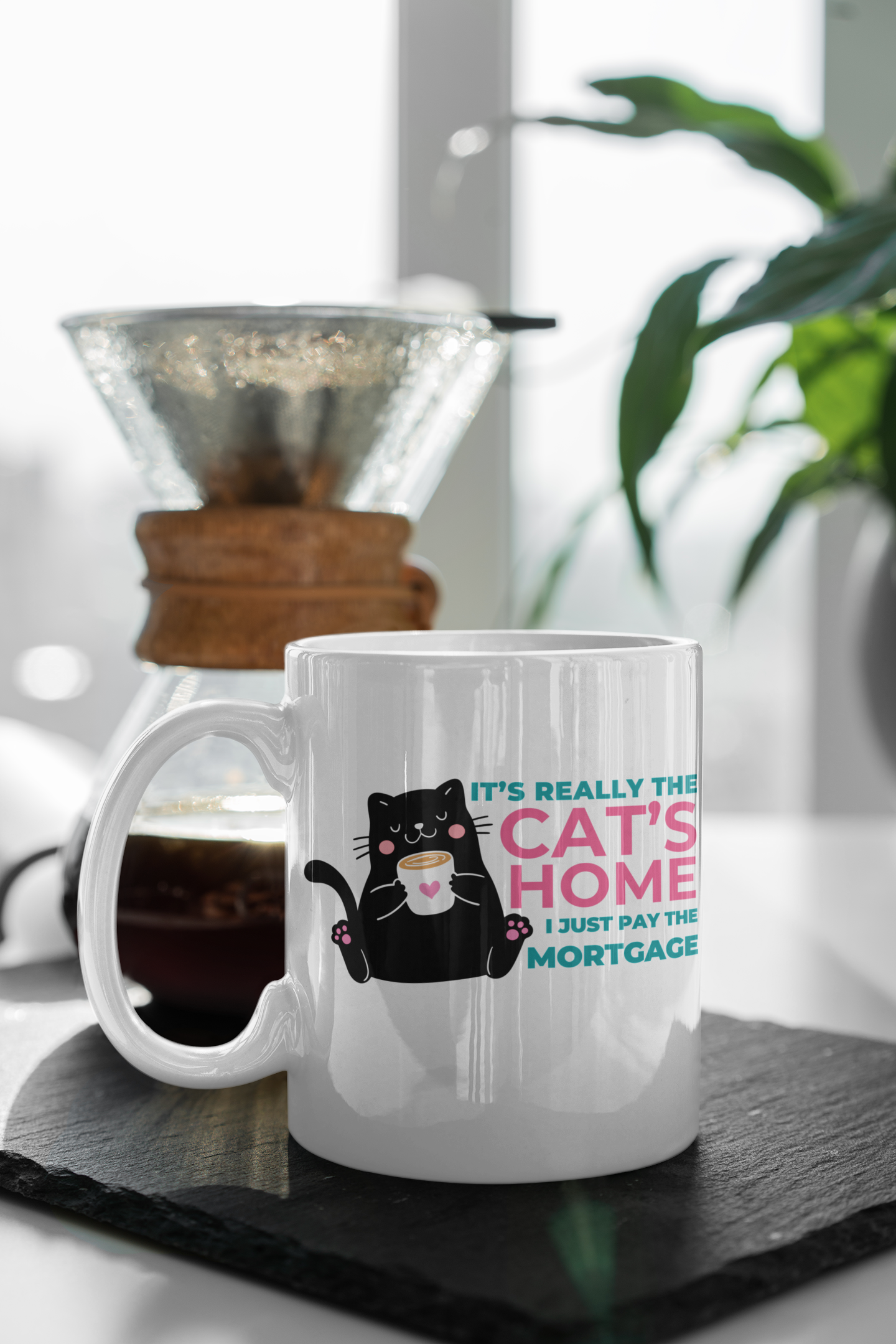 Mug for cat lovers and cat moms. Perfect gift for cat ladies