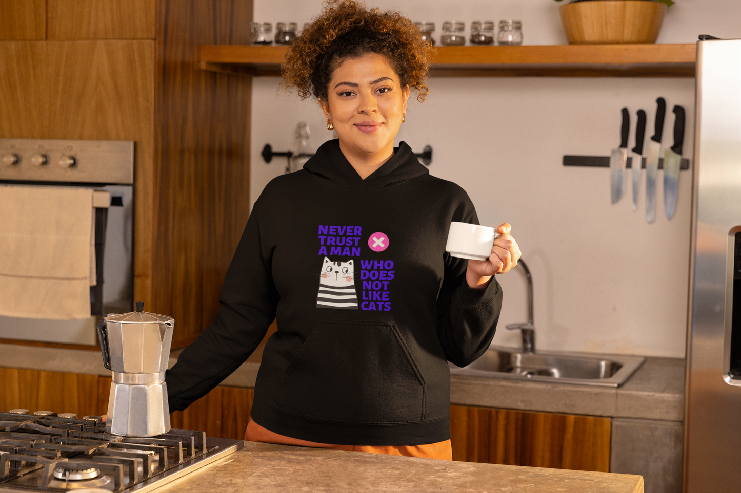 hoodie for cat lovers and cat moms. Perfect gift for cat ladies