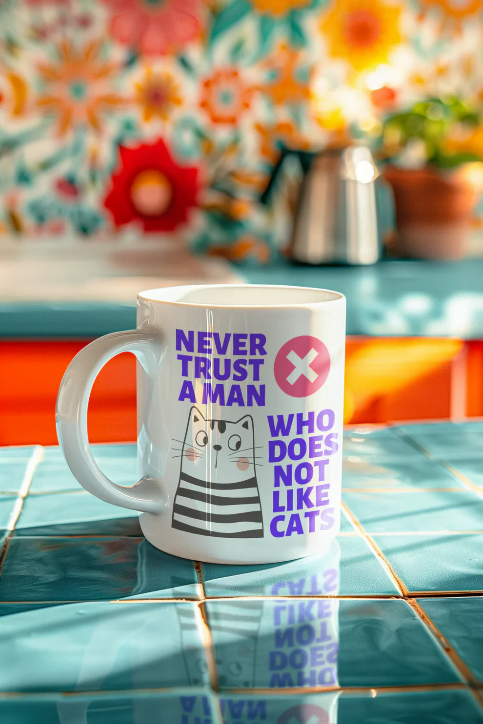Never Trust A Man Who Does Not Like Cats Mug