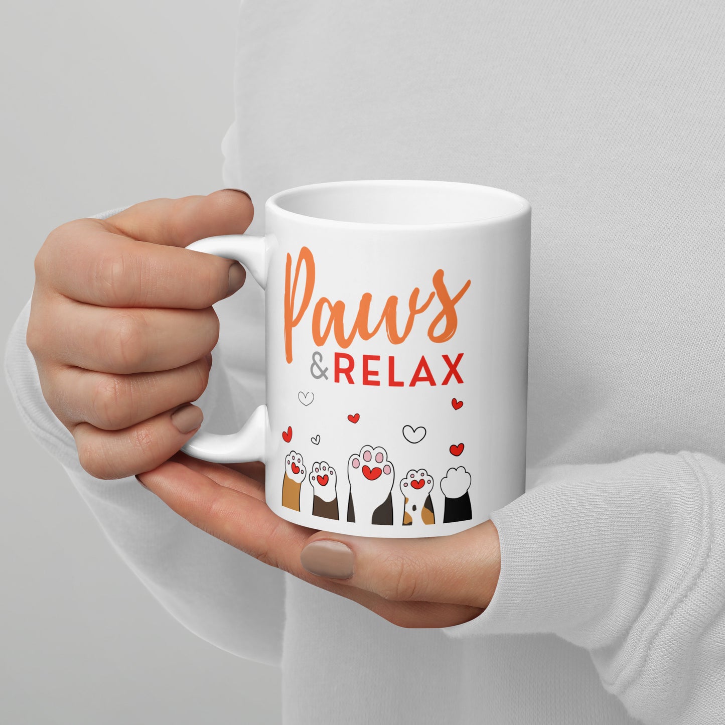 Mug for cat lovers and cat moms. Perfect gift for cat ladies