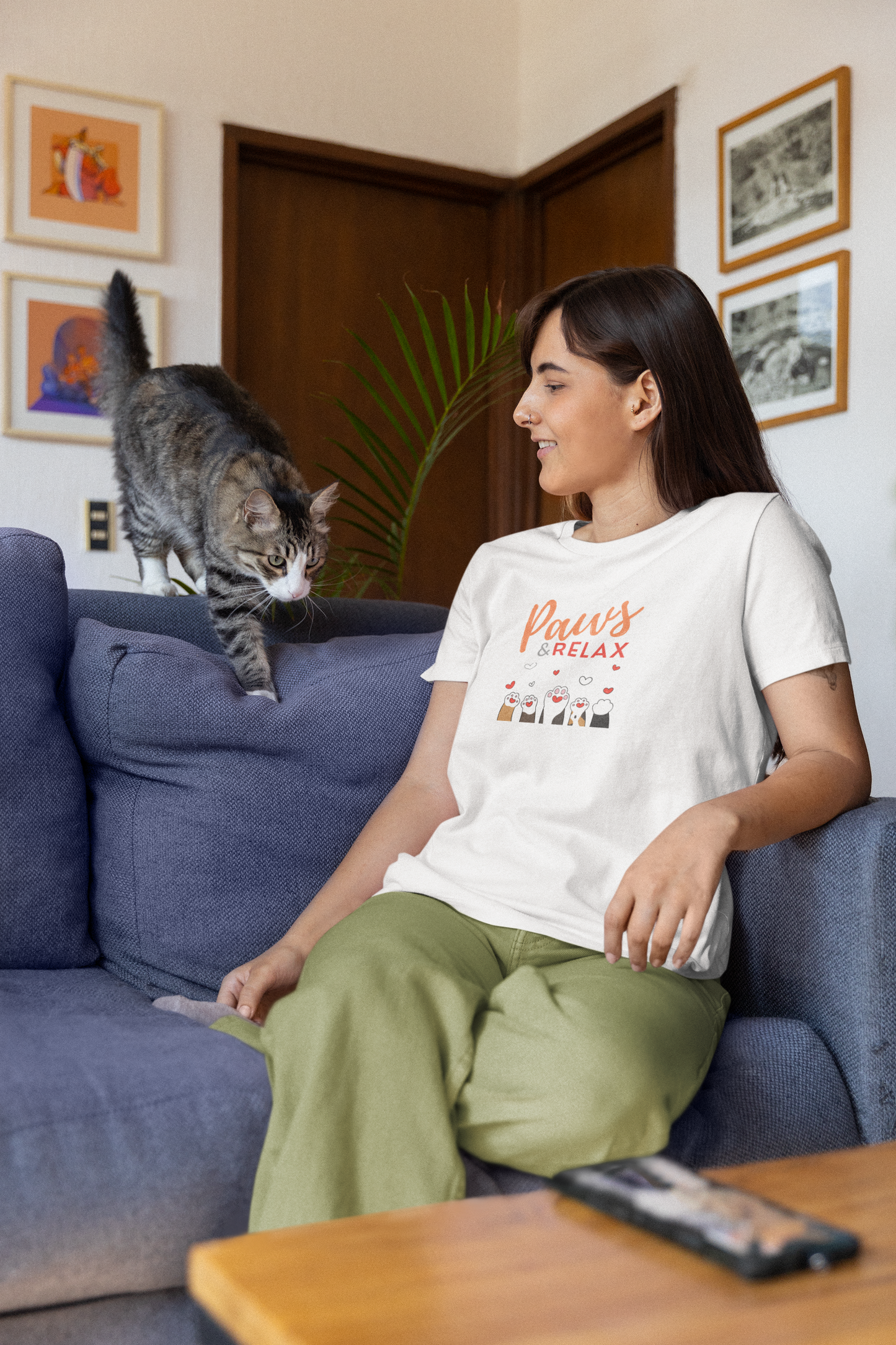 t-shirt for cat lovers and cat moms. Perfect gift for cat ladies