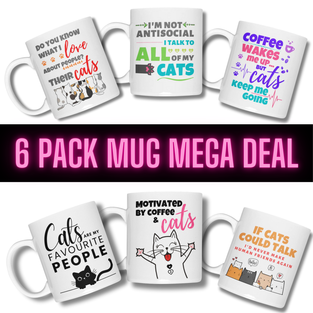 mug set for cat lovers and cat moms. Perfect gift for cat ladies