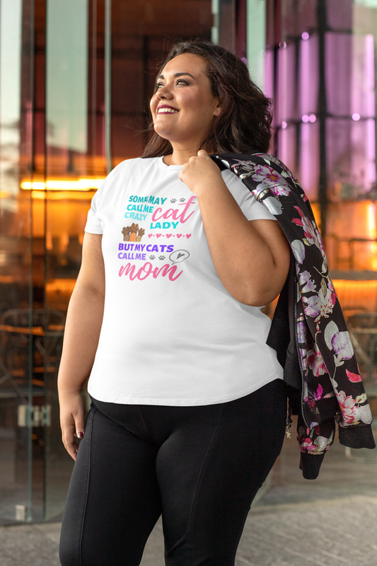 t-shirt for cat lovers and cat moms. Perfect gift for cat lady