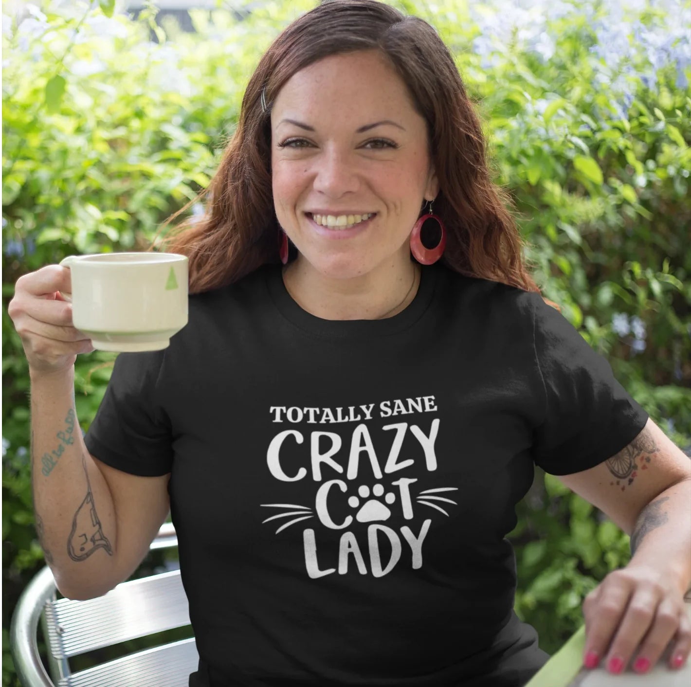 t-shirt for cat lovers and cat moms. Perfect gift for cat lady