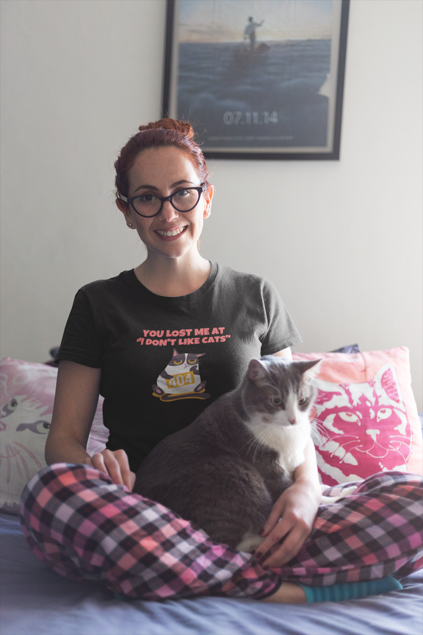t-shirt for cat lovers and cat moms. Perfect gift for cat lady