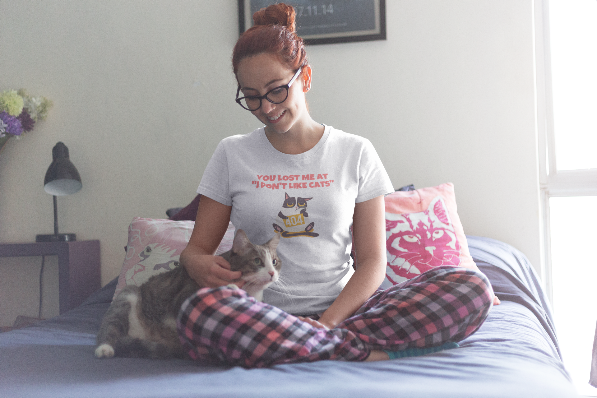 t-shirt for cat lovers and cat moms. Perfect gift for cat lady