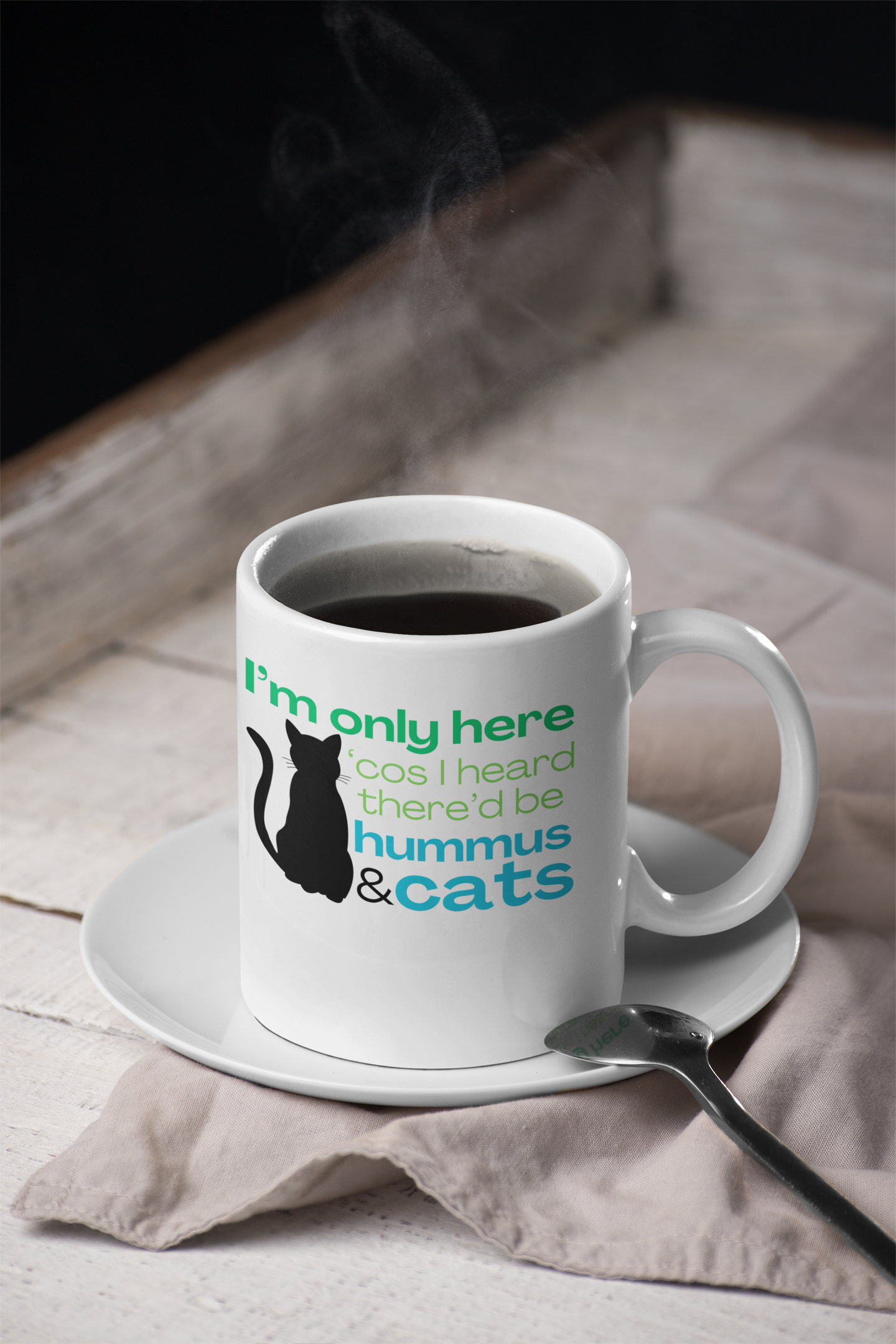 I'm Only Here 'Cos I Heard There'd Be Hummus & Cats Mug