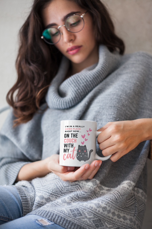 I'm In A Really Good Place Right Now...On The Couch With My Cat Mug