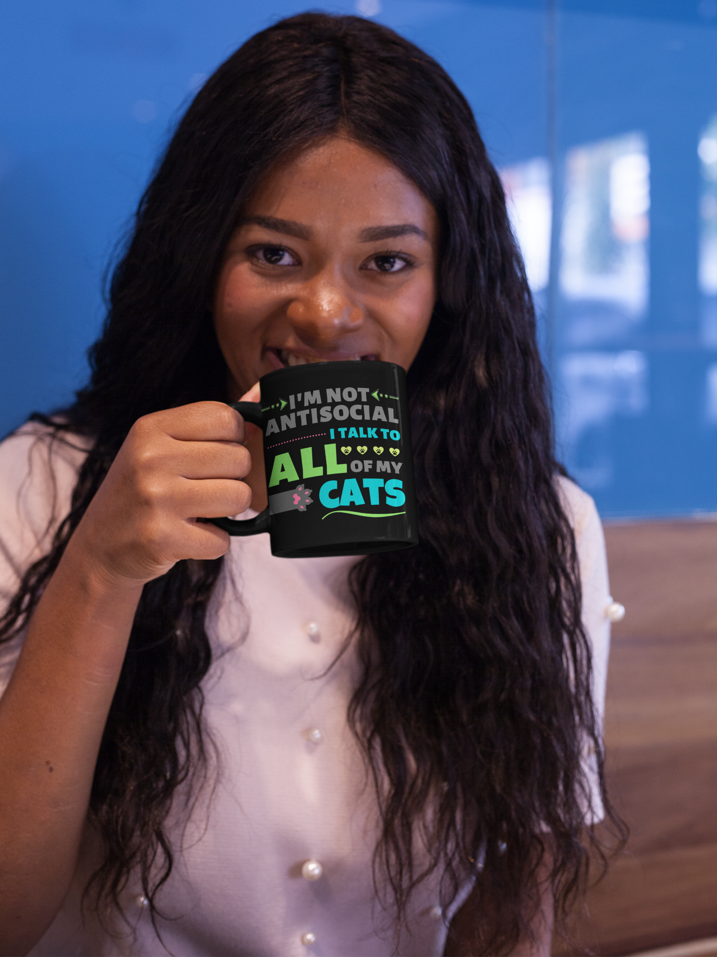 I'm Not Antisocial, I Talk To All Of My Cats Black Mug