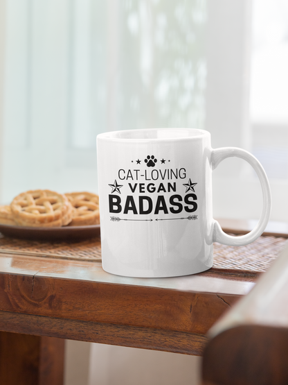 Cat Loving Vegan Badass Mug