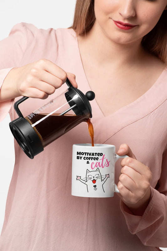 Motivated by Coffee and Cats Mug